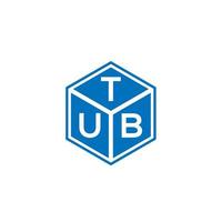 TUB letter logo design on black background. TUB creative initials letter logo concept. TUB letter design. vector