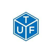 diseño de logotipo de letra tuf sobre fondo negro. concepto de logotipo de letra de iniciales creativas tuf. diseño de letras tuf. vector