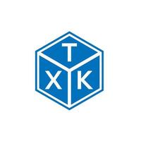 diseño de logotipo de letra txk sobre fondo negro. concepto de logotipo de letra de iniciales creativas txk. diseño de letras txk. vector