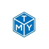 diseño del logotipo de la letra tmy sobre fondo negro. concepto de logotipo de letra de iniciales creativas tmy. diseño de letra tmy. vector