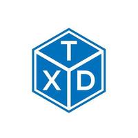 diseño del logotipo de la letra txd sobre fondo negro. concepto de logotipo de letra de iniciales creativas txd. diseño de letras txd. vector