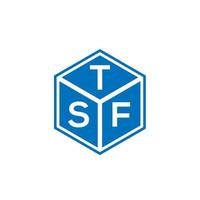 diseño de logotipo de letra tsf sobre fondo negro. concepto de logotipo de letra de iniciales creativas tsf. diseño de letras tsf. vector