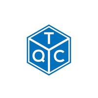 diseño de logotipo de letra tqc sobre fondo negro. concepto de logotipo de letra de iniciales creativas tqc. diseño de letras tqc. vector