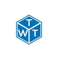 diseño de logotipo de letra twt sobre fondo negro. concepto de logotipo de letra de iniciales creativas twt. diseño de letra twt. vector