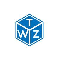 TWZ letter logo design on black background. TWZ creative initials letter logo concept. TWZ letter design. vector