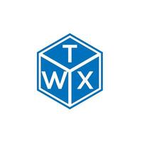 diseño de logotipo de letra twx sobre fondo negro. concepto de logotipo de letra de iniciales creativas twx. diseño de letras twx. vector