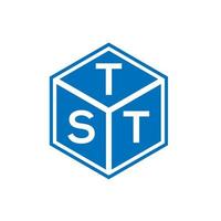 TST letter logo design on black background. TST creative initials letter logo concept. TST letter design. vector