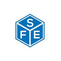 SFE letter logo design on black background. SFE creative initials letter logo concept. SFE letter design. vector