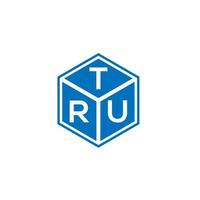 TRU letter logo design on black background. TRU creative initials letter logo concept. TRU letter design. vector
