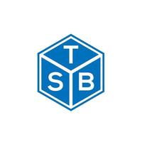 diseño del logotipo de la letra tsb sobre fondo negro. concepto de logotipo de letra de iniciales creativas tsb. diseño de carta tsb. vector