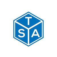 diseño del logotipo de la letra tsa sobre fondo negro. concepto de logotipo de letra de iniciales creativas de tsa. diseño de carta tsa. vector