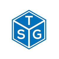 diseño de logotipo de letra tsg sobre fondo negro. concepto de logotipo de letra de iniciales creativas tsg. diseño de letra tsg. vector