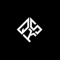 QKS letter logo design on black background. QKS creative initials letter logo concept. QKS letter design. vector
