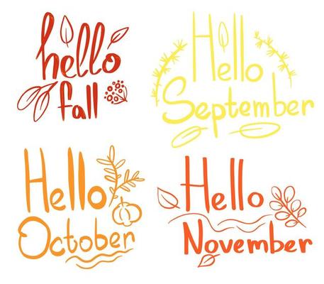 Hello Autumn lettering text. Ink brush pen vector calligraphy.