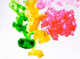 Food color drop and dissolve in water for abstract and background. photo