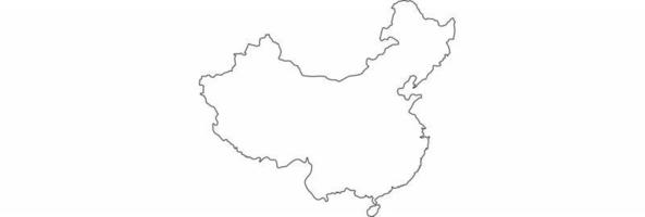 Outline China map icon vector