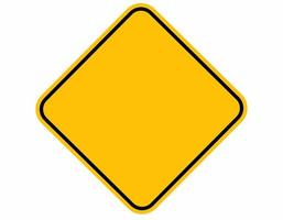 Yellow Rhombus blank sign road vector