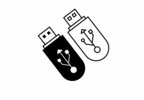 conjunto de iconos usb aislado sobre fondo blanco vector