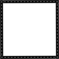 Square asphalt road frame with negative space vector