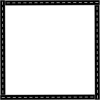 Square asphalt road frame with negative space vector