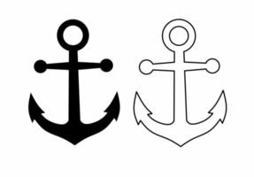 Anchor icon set isolated on white background vector