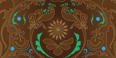 batik textile texture design pattern seamless  brown background vector
