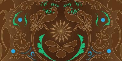 batik textile texture design pattern seamless  brown background vector