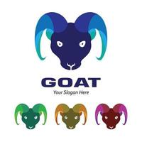 goat's head in gradient color with various other colors, suitable for icons, logos, emblems, pins, additional design elements and much more vector