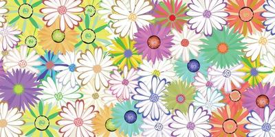 fondo de flores con hermosas flores de colores. primavera sobre un fondo blanco vector