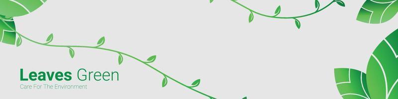 Banner Leaves Green Nature background vector