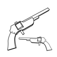 children's toy gun weapon made of wood vector