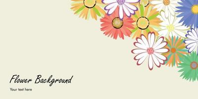 flower background with beautiful colorful flowers. Spring on a white background vector