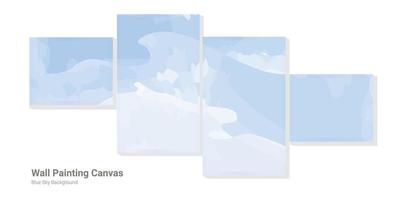 wall painting canvas blue sky background vector