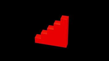 Red Bar Chart Graph 3D Object video