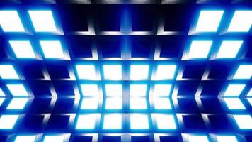 Glowing Blue and Purple grid pattern lights inside cube video