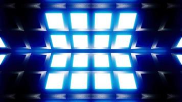 Glowing Blue and Purple grid pattern lights inside cube video