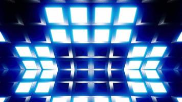 Glow Red and Blue grid pattern lights inside cube video