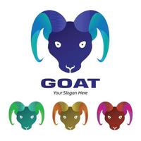 goat's head in gradient color with various other colors, suitable for icons, logos, emblems, pins, additional design elements and much more vector