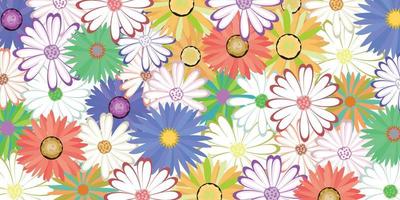 fondo de flores con hermosas flores de colores. primavera sobre un fondo blanco vector