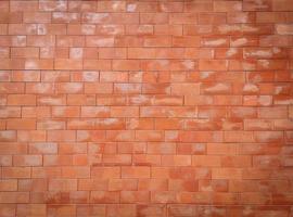 brick wall texture, old wall with red brick background with old dirty and vintage style pattern photo