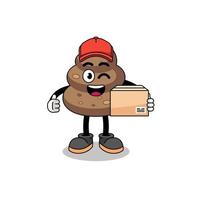 poop mascot cartoon as an courier vector