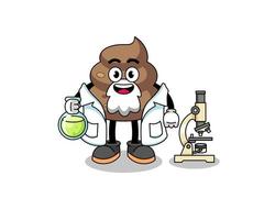 Mascot of poop as a scientist vector