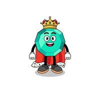 Mascot Illustration of emerald gemstone king
