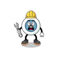 Character Illustration of eyeball with 404 error vector