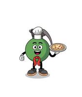 Illustration of grenade as an italian chef vector