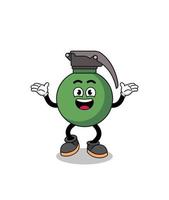 grenade cartoon searching with happy gesture vector