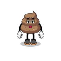 poop cartoon with fatigue gesture vector