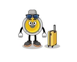 speaker mascot doing vacation vector