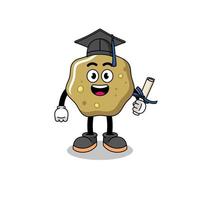 loose stools mascot with graduation pose vector