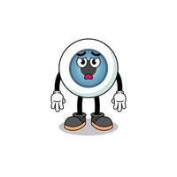 eyeball cartoon illustration with sad face vector